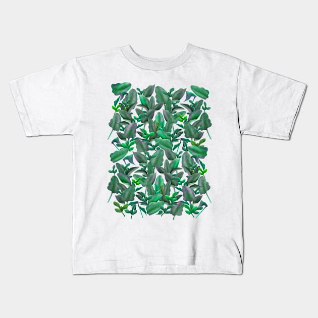 Tropical plants pattern Kids T-Shirt by Dezigner007